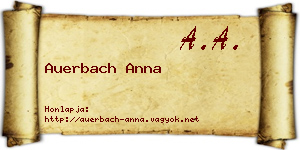 Auerbach Anna névjegykártya